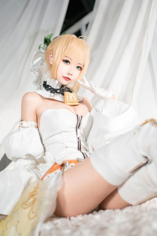 Momoko葵葵 - FGO 尼禄·克劳狄乌斯 [13P] 高贵俏皮的花嫁演绎-costujun