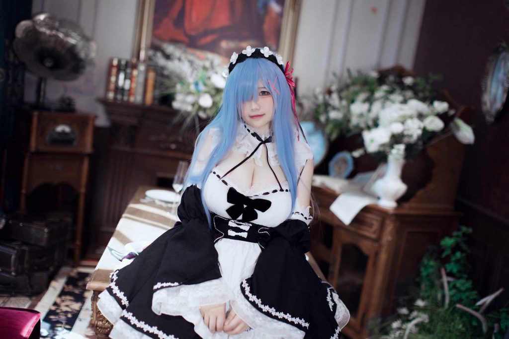 阿半今天很开心 - 蕾姆女仆 Cosplay [47P+2V] 少女的庄园私语